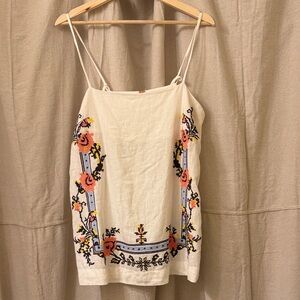 Freepeople Embroidered Floral Spaghetti Strap Top